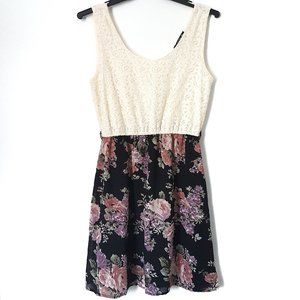 Indulge Cream Floral Sleeveless Dress, Size S